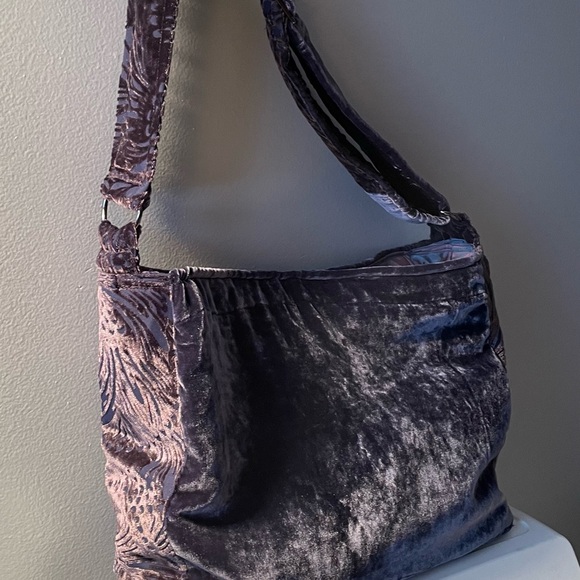 NEW Handmade BLUE GRAY Silk Velvet Bag, Tote, Hobo, Handbag, Upcycled, Party - Picture 11 of 11